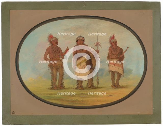 Three Iowa Indians, 1861/1869. Creator: George Catlin.