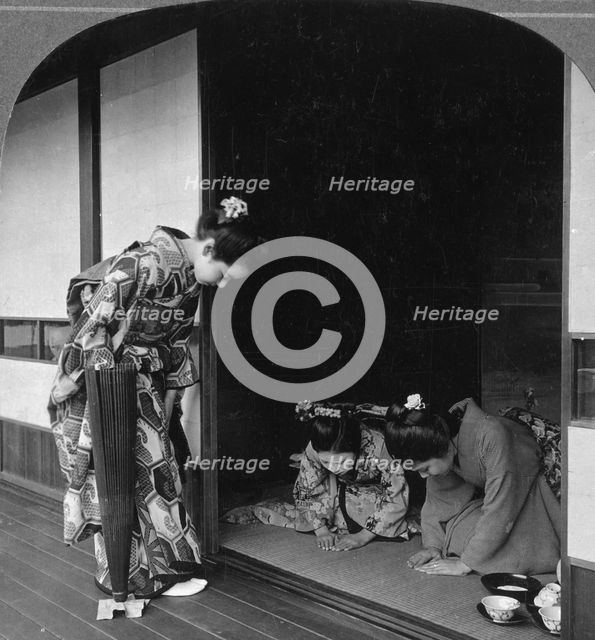 Three Japanese women, Japan, 1905.Artist: BL Singley