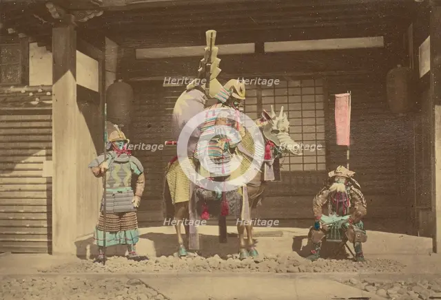 Three Japanese warriors, 1868-1880. Creator: Felice Beato.