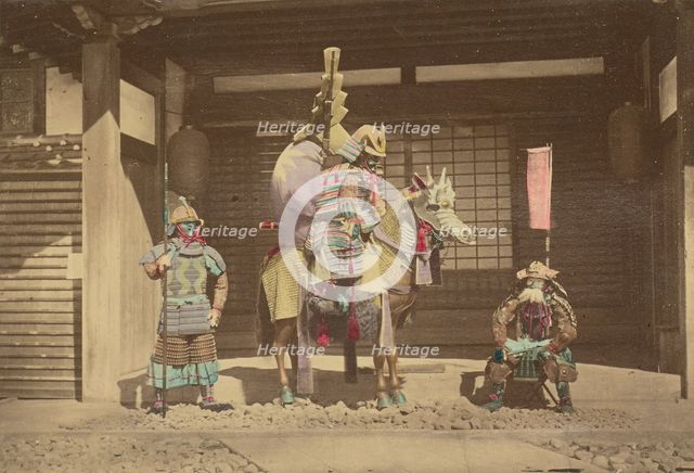 Three Japanese warriors, 1868-1880. Creator: Felice Beato.