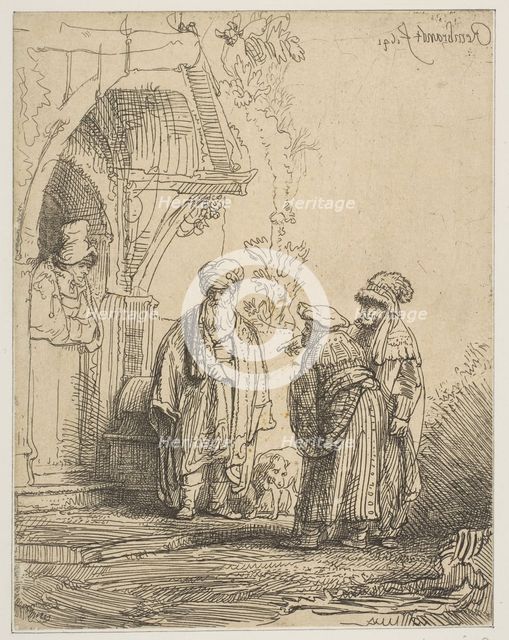 Three Oriental Figures (Jacob and Laban?), 1641. Creator: Rembrandt Harmensz van Rijn.