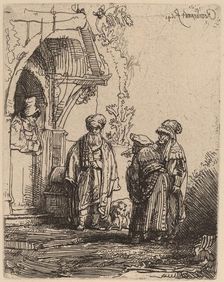 Three Oriental Figures (Jacob and Laban?), 1641. Creator: Rembrandt Harmensz van Rijn