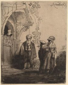 Three Oriental Figures (Jacob and Laban?), 1641. Creator: Rembrandt Harmensz van Rijn