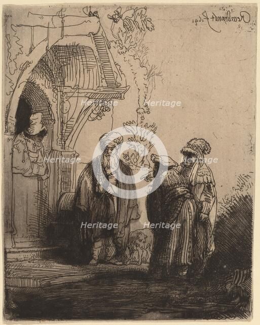 Three Oriental Figures (Jacob and Laban?), 1641. Creator: Rembrandt Harmensz van Rijn.