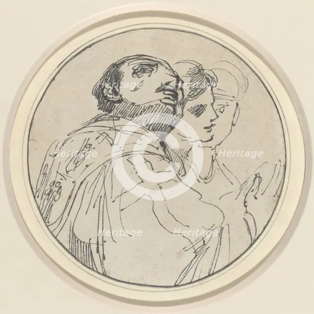 Three Oriental Heads, 1770/1775. Creator: John Hamilton Mortimer.