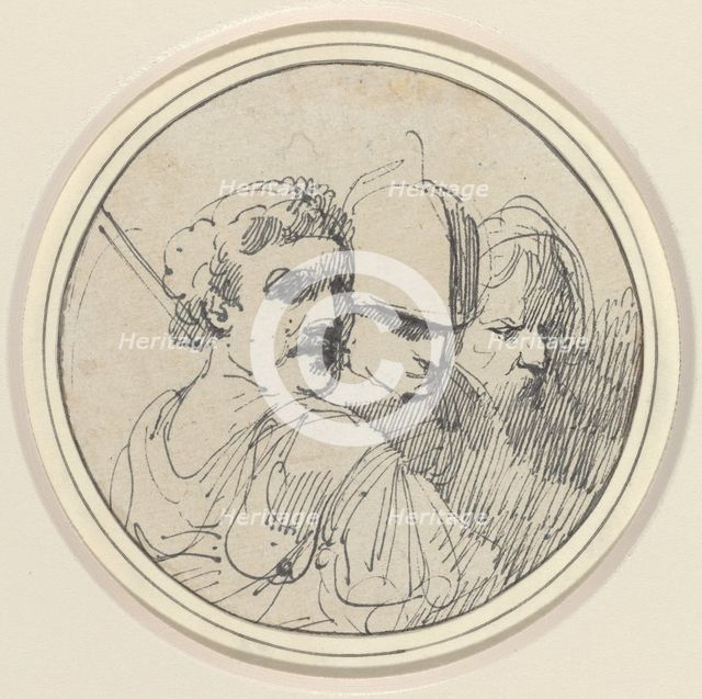 Three Oriental Heads, 1770/1775. Creator: John Hamilton Mortimer.