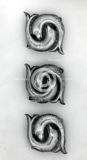 Three Ornaments from a Bridle, India, mid-17th century. Creator: Unknown.