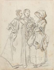 Three Ladies Chatting. Creator: Hubert Robert