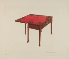 Three Leaf Gaming Table, c. 1938. Creator: Edward L Loper