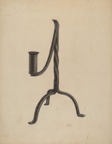 Three Legged Candlestick, c. 1938. Creator: William Schmidt