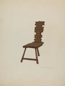 Three Legged Chair, 1935/1942. Creator: Francis Jennings