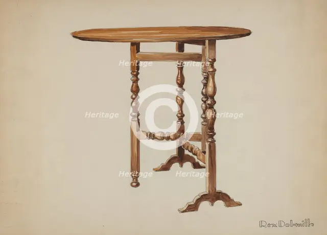 Three Legged Gate-leg Table, c. 1936. Creator: Rex Dolmith.
