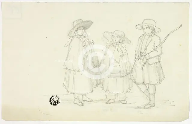 Three Little Girls, n.d. Creator: Elizabeth Murray.