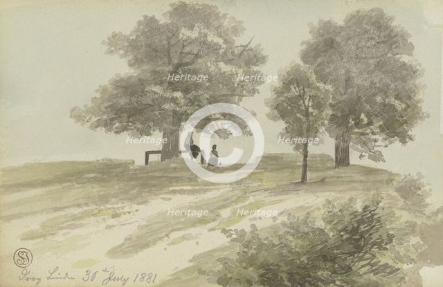 Three Linden Trees, 1881. Creator: Heinrich Adolf Valentin Hoffmann.