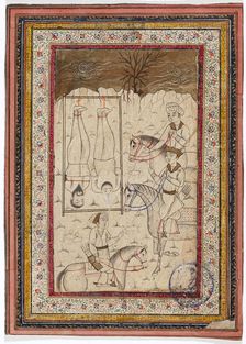 Three mounted warriors and two prisoners, c1800. Creator: Unknown