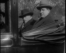 Three Male Civilians Sitting in a Taxi, 1924. Creator: British Pathe Ltd
