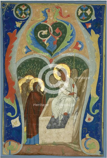 Three Maries and the Fiery Angel at the Tomb. Initial, ca 1310. Artist: Anonymous  