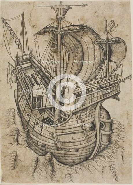 Three-Masted Ship Steering to the Right, c. 1467.