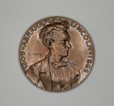 Three Medals Depicting Lincoln, 1865/94. Creator: Unknown