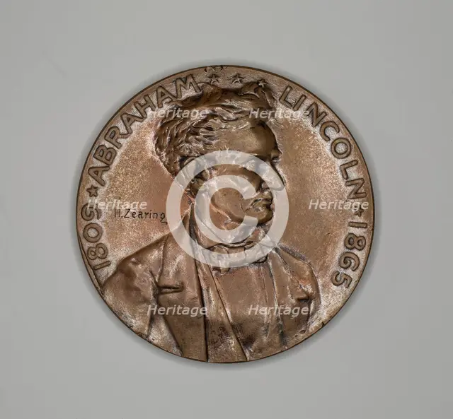 Three Medals Depicting Lincoln, 1865/94. Creator: Unknown.