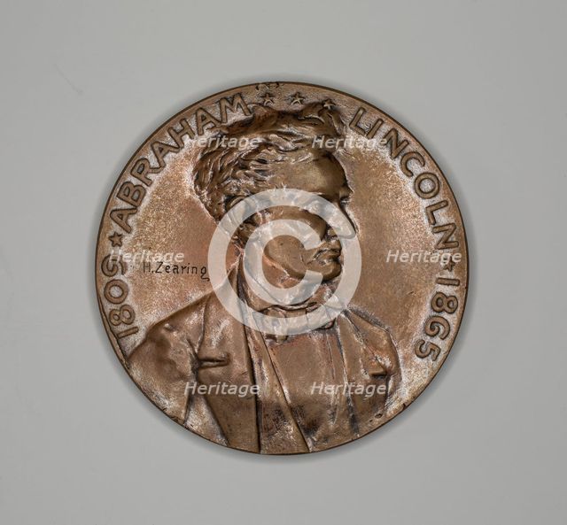 Three Medals Depicting Lincoln, 1865/94. Creator: Unknown.