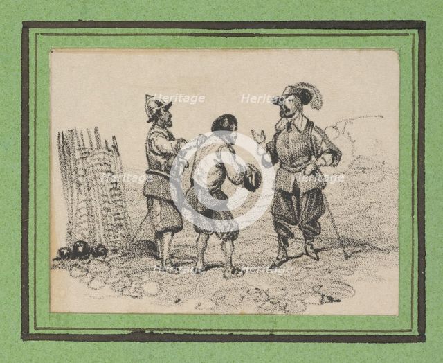 Three men arguing, mid-19th century. Creator: Victor Adam.