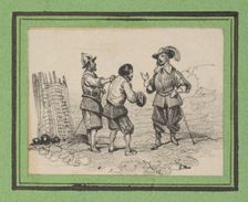 Three men arguing, mid-19th century. Creator: Victor Adam