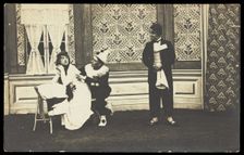 Three men performing a scene from a play, [between 1910 and 1919?]. Creator: Unknown