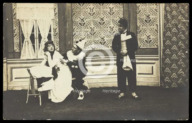 Three men performing a scene from a play, [between 1910 and 1919?]. Creator: Unknown.