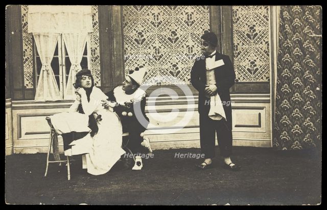 Three men performing a scene from a play, [between 1910 and 1919?]. Creator: Unknown.