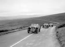 Three MG TAs competing at the MCC Torquay Rally, July 1937. Artist: Bill Brunell