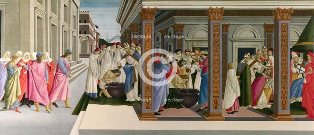 Three Miracles of Saint Zenobius, c. 1500. Artist: Botticelli, Sandro (1445-1510)