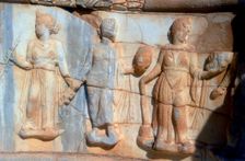 Three Muses, Sabratha, Libya, c161-c192 AD. Creator: Vivienne Sharp