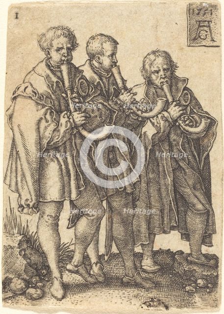 Three Musicians, 1551. Creator: Heinrich Aldegrever.