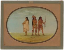 Three Navaho Indians, 1861/1869. Creator: George Catlin