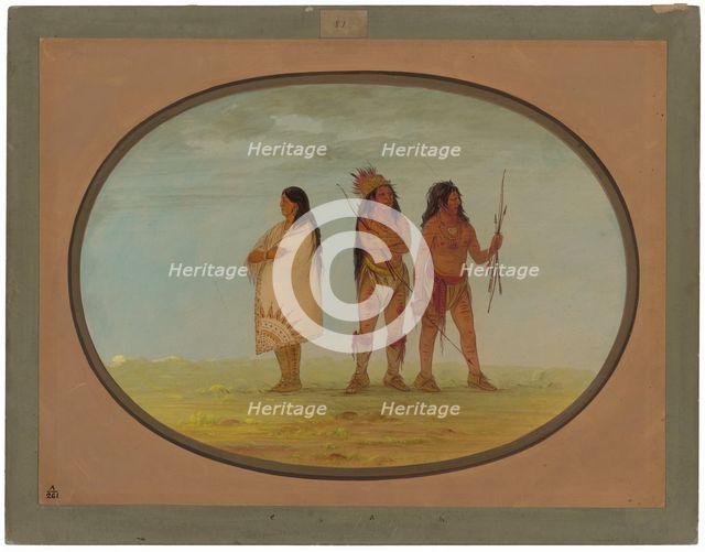 Three Navaho Indians, 1861/1869. Creator: George Catlin.