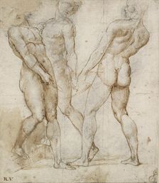 Three nude bearers (Study for the Entombment), early 16th century. Artist: Raphael