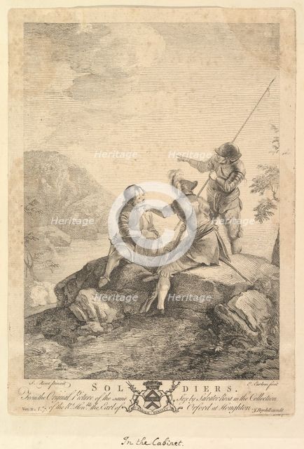 Three Soldiers, 1766-67. Creator: Richard Earlom.