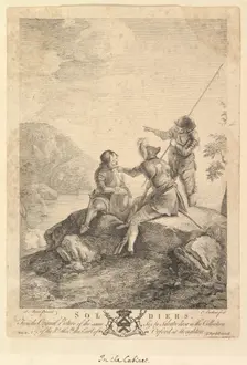 Three Soldiers, 1766-67. Creator: Richard Earlom