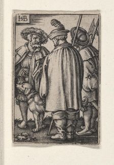 Three soldiers and a dog. Creator: Beham, Hans Sebald (1500-1550)