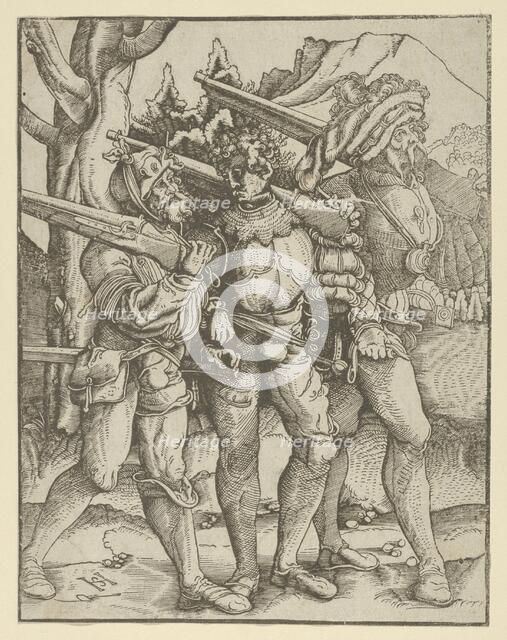 Three Soldiers with Muskets, ca. 1511-15. Creator: Hans Schäufelein the Elder.