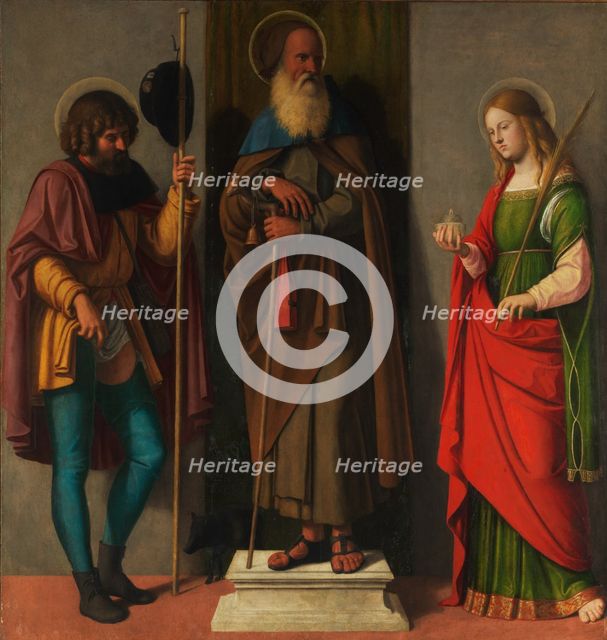 Three Saints: Roch, Anthony Abbot, and Lucy, ca. 1513. Creator: Giovanni Battista Cima da Conegliano.
