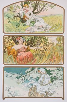 Three Seasons, c. 1898. Creator: Mucha, Alfons Marie (1860-1939)