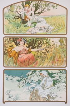 Three Seasons, c. 1898. Creator: Mucha, Alfons Marie (1860-1939)