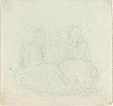 Three Seated Female Figures. Creator: John Flaxman