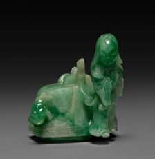Three-Sectional Altar Group: Cylindrical Carving with Phoenix (lid), 1644-1911. Creator: Unknown