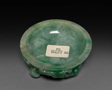 Three-Sectional Altar Group: Small Bowl with Carved Dragon, 1644-1911. Creator: Unknown
