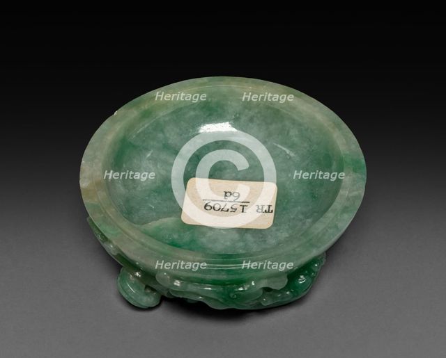 Three-Sectional Altar Group: Small Bowl with Carved Dragon, 1644-1911. Creator: Unknown.
