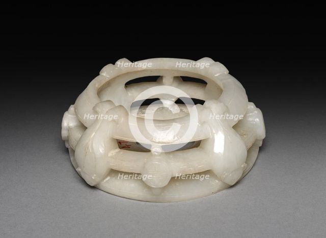 Three-Sectional Altar Group: Small Bowl with Carved Dragon (bottom section of base), 1644-1911. Creator: Unknown.