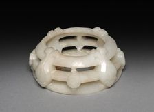 Three-Sectional Altar Group: Small Bowl with Carved Dragon (bottom section of base), 1644-1911. Creator: Unknown
